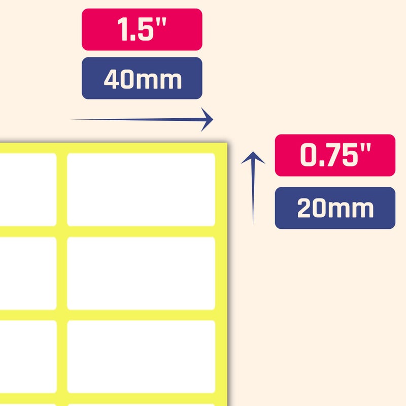 TownStix 1000 Pack, 1.5"" x 0.75"" - Blank White Labels Stickers to Write On, Stick On Adhesive Sticky Labels - Image 2